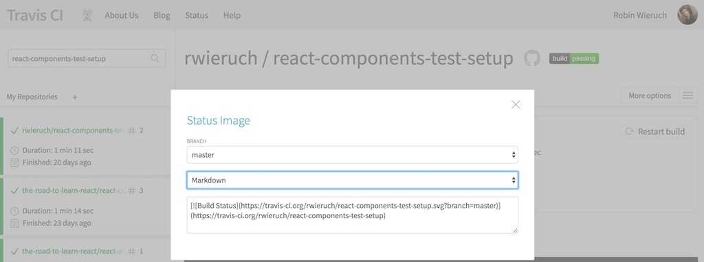 javascript testing continuous integration