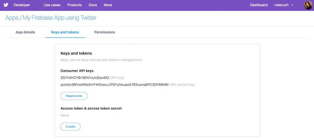 twitter app api keys secrets
