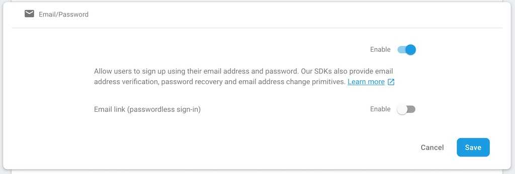 firebase login email password