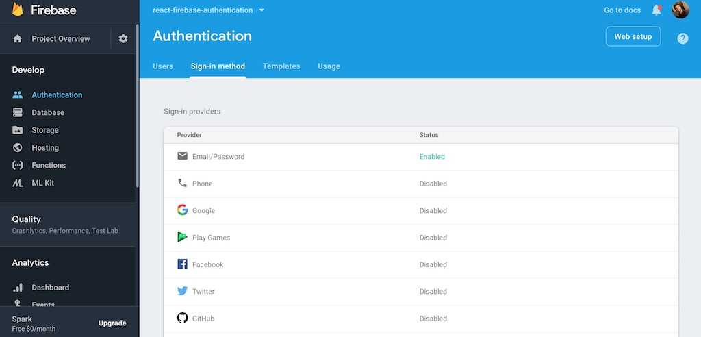 react firebase enable google social login